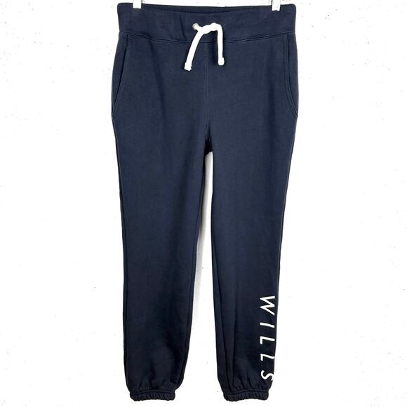 Jack Wills Mens Logo Joggers Navy Blue Fleece Elastic Waist Drawstring Small - Picture 4 of 14